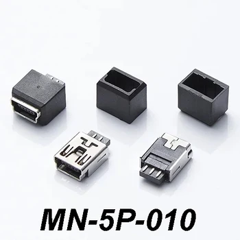  10 комплекта Мини USB Конектор-конектор DIP Mini USB Jack 2.0 5PIN с пластмасов капак За запояване направи си САМ