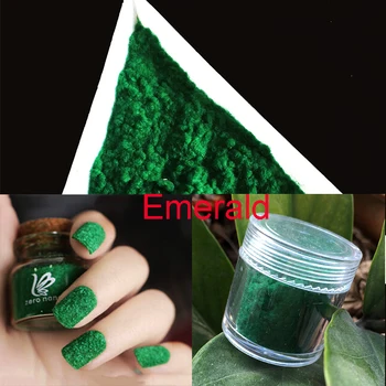  10 мл/бутилка x 3D Emerald Флокированный Маникюр Кадифе Прах Въси Прах за Нокти с Пайети на Едро 2408
