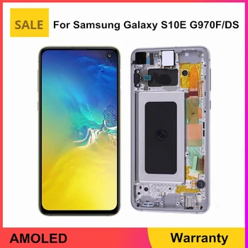  100% OEM 5,8-инчов LCD Сензорен цифров преобразувател в събирането на Рамка За Samsung Galaxy S10e SM-G970F G970U SM-G970W G9700 G970U1