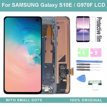  100% Оригинален Super AMOLED S10e Дисплей за SAMSUNG Galaxy S10E G970 G970F/DS G970U LCD Сензорен дисплей Дигитайзер С Точки