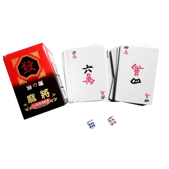  144 Карти/Набор От Китайските Традиционни Карти, Mahjong С 2 Кубчета Приятел На Семейството Настолна Игра На Карти За Игра На Mahjong Карта