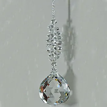  1БР Прозрачни Crystal Prism Топката на Махалото на Фън Шуй Висулка Виси Дъга Ловец на Слънцето Декор Прозорец
