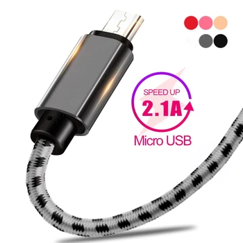  2.4 A Micro USB Кабел, Бързо Зареждане на Дата Найлон Micro usb Кабел За Huawei, Xiaomi Redmi Note5 Pro Аксесоари За Мобилни Телефони, Кабели