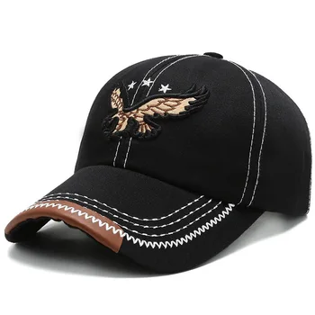 2020 новата бейзболна шапка с бродерия на орел, обикновен пролетно-летния стил, тенденция индивидуалност, корейската версия на шапки, младежта дивата шапка