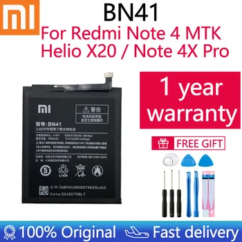  2021 Нов, 100% Оригинални Истински 4100 mah BN41 Батерия За Xiaomi Redmi Note 4 MTK Хелио X20/Note 4X Pro MTK Хелио X20 + Безплатни Инструменти