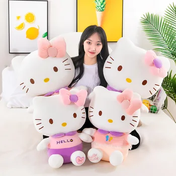  2022 Sanrio Hello Kitty Плюшени Играчки Kawai Аниме Hello Kitty Декор на Сладки Плюшени Играчки Кукли за Момичета, Детски Подарък За Рожден Ден