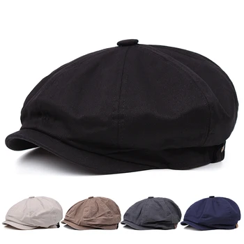  2022 класически стил мъжка шапка от бръшлян 55-59 см, плоска шапчица за коса-шапчица пролет лято есен зима