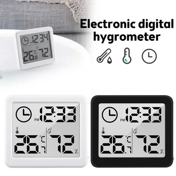  3.2-инчов LCD Дигитален Мултифункционален Термометър-Влагомер, Автоматичен Електронен Монитор на Температурата И Влажността, Часовник С Голям Екран