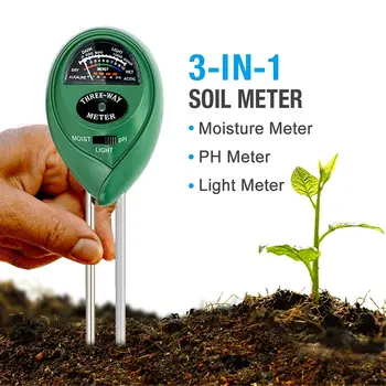  3-в-1 Сензор за Влажност на Почвата М Детектор Метална Сонда Градинарство Растение Цвете Анализатор Вода Тестов Уред, Влагомер Инструмент