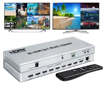  4K, HDMI 8x1 Multi-viewer 8 В 1 HDMI Изход multiviewer Безшевни превключвател 8 снимки HDMI Multiviewer 1 Преглед на TV-монитор с множество екрани