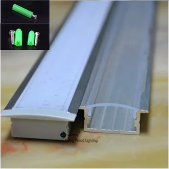  5-30 бр./лот 40 инча, 1 м, дълъг led канал, вграден алуминиев профил за два реда led лента, млечен/прозрачен калъф за печатни платки 20 мм