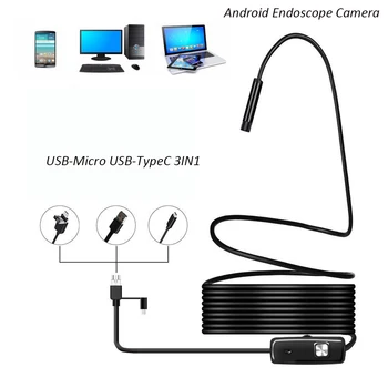  5.5 mm Обектив Мини Камера Android USB Змия Ендоскоп с Камера с 6 Led Лампи Водоустойчив Ендоскоп за Ремонт на Автомобили, Проверка на Тръби