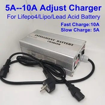  5A-10A регулируемо зарядно 48 60 72 На литиево-железния Lifepo4 Lipo батерия с интелигентно зарядно устройство 13 S 54,6 В 14 S 58,8 В 16 S 67,2 В 20 S 73-84 В