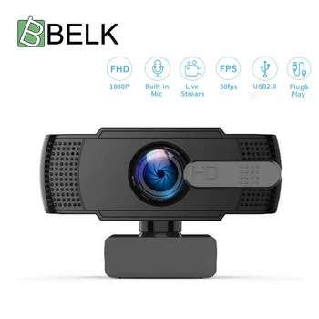 BELK Full HD 1080P Уеб Камера Компютърна Уеб Камера С Микрофон Въртяща се Камера За Директно Излъчване на видео разговор Конферентен Работа