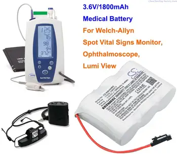  Cameron Sino 1800 ма Медицинска батерия OM0073 за Welch-Allyn /Welch Allyn Lumi Преглед, Офтальмоскоп, Spot монитор жизнено важни показатели
