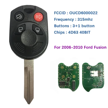  CN018087 2006-2010 Ford Fusion HA Blade Ключодържател с дистанционно управление OUCD6000022 4D 63 40 бита Следпродажбено корпус с Оригиналния Състав на печатни платки