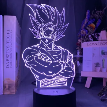  Dragon Ball Супер Ултра Инстинкт Goku Аниме Фигурка 3D Лампа Led Фигурка Juguetes Модел на Статуята на Brinquedos DBZ Колекция от Играчки Goku