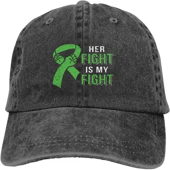  Fight Her is My Fight Шапка за Осъзнаване на Множествена склероза за Възрастни Регулируема Класическа Промытая Деним Шапка Casquette за Улицата