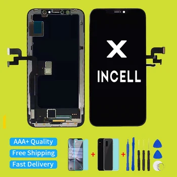  Incell LCD За iPhone X Сензорни Панели Екран Дисплей, Дигитайзер, Монтаж Смяна Tesed Без Мъртви Пиксели С Водоустойчива Рамка