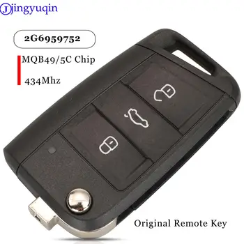  Jingyuqin OEM Дистанционно Кола Ключодържател 434 Mhz MQB49/5C Чип 2G6959752 За Фолксваген ПОЛО 2017 3 Бутона
