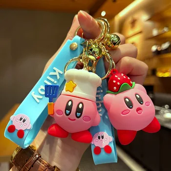  Kawai Аниме Рисунка Star Игра Kirby Ключодържател Малката Кукла Раница Висулка Сладък Ключодържател На Колата Декорация Аксесоари Бижута Подарък