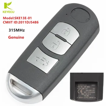  KEYECU Подмяна на Дистанционно Ключодържател 3 бутона 315 Mhz за Mazda CX-5 SKE13E-01 CMIIT ID: 2011DJ5486 + Режисьорски blade