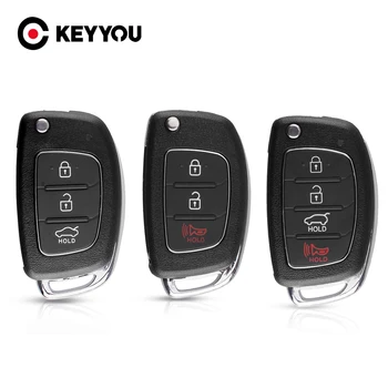  KEYYOU 3/4 Бутона Flip-Сгъваем Дистанционно Ключодържател във формата На Миди, За Hyundai HB20 SANTA FE IX35 i20 IX45 Accent I30 I40 I45 Калъф За Ключове на Автомобила