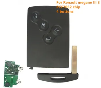  kgreat 5 бр./лот 4 на бутоните на дистанционното на ключа карта бесключевой смарт ключ 433 Mhz PCF7952 чип 7952 чип за Renault megane 3 Megane III