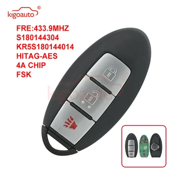  KIGOAUTO интелигентни ключ с 3 бутона 433,9 Mhz FSK HITAG-AES 4A ЧИП Неразрезанный за NISSAN Pathfinder Murano 2015-2018 285E3-5AA1C S180144304