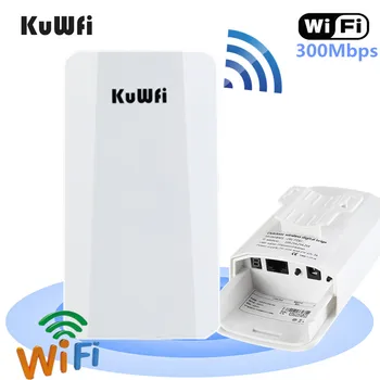  KuWFi Открит Път Открит P2P 1 км Безжичен WIFI Моста Е 300 Mbps Безжична CPE С 24 POE Адаптер за IP Камери