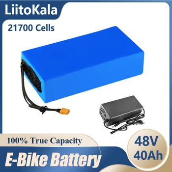  LiitoKala 48 40ah 21700 13S8P Електрически Велосипед Батерия 48 40AH 1500 Вата литиево-йонна Батерия Вградена 30A BMS Електромотор за свободни стаи