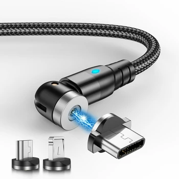  Lovebay 2 м Магнитен Кабел Micro USB 540 ° Нов Тип C Зарядно Устройство за Бързо Зареждане на Магнит кабел за зареждане Тел Кабел За iPhone 11 Телефони Android