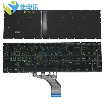  OVY Осветление AR Клавиатура с арабски подсветка за HP Pavilion 15DA 15-DB 15-DX 15-DR 250 255 G7 15CN Подмяна на Клавиатурата клавишите зелени