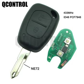  QCONTROL 2 Бутона на Дистанционното на Ключа на Автомобила 433 Mhz ID46 Чип Предавател за Рено Трафик Master Виваро Movano Kangoo Ne72 Нож