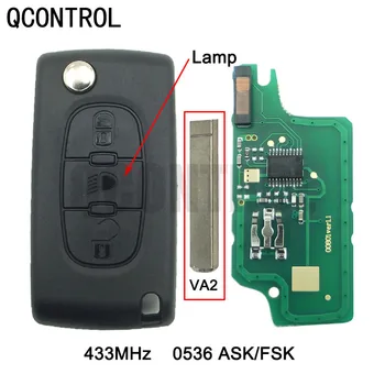  QCONTROL Дистанционно Флип-ключ 433 Mhz Подходящ за CITROEN Berlingo C2 C3 C4 C5 Picasso Auto (CE0536 ASK/FSK VA2)