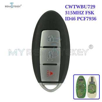  Remtekey Smart key 3 бутона 315 Mhz FSK ID46 PCF7936 CWTWBU729 за Nissan 2008 2009 2010 Versa Измамник Pathfinder