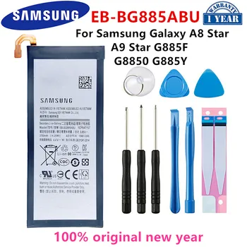  SAMSUNG Оригинален EB-BG885ABU 3700 mah Взаимозаменяеми Батерия За Samsung Galaxy A8 Star A9 Star SM-G885F/Y G8850 Батерии + Комплекти Инструменти