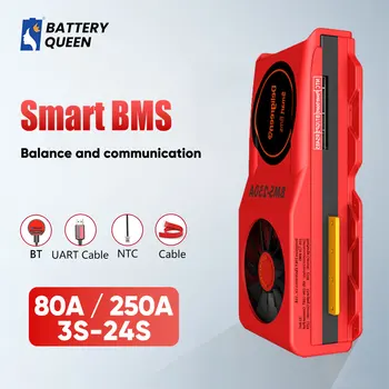  Smart BMS с вентилатор 80A до 500A 3S 4S 7S 8S 10S 12S 13S 16S 24S 3,2 ДО 3,7 В LiFePO4 Литиева батерия Bluetooth RS485 МОЖЕ да въздушно охлаждане