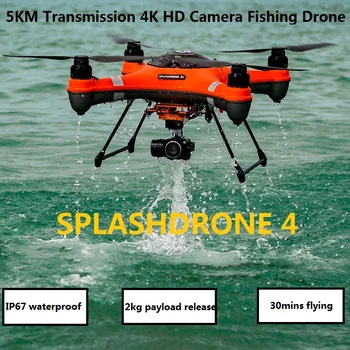  Swellpro SplashDrone 4 Професионални безпилотни летателни апарати, на 5 КМ от 30 минути, 2 кг Полезен Товар Риболовен Дрон SD4 Водоустойчив 4K Камера Дрон за Спасение