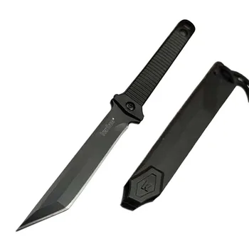  ToughKeng Джобен Малко Черен Титан Нож Многофункционален Инструмент Tanto Нож С Фиксирано Острие Коллекционный Подарък