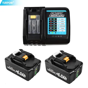  Turpow BL1860 Акумулаторни Batteries18V 6000 mah Литиево-Йонна батерия за Makita 18v Батерия 6Ah BL1840 BL1850 BL1830 BL1860B LXT400