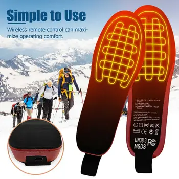  USB Електрически Стелки За Обувки С Подгряване Дистанционно Управление 4.2 2100МА Отопление Стелки Акумулаторна Топло За Краката на Топло Чорап Мат