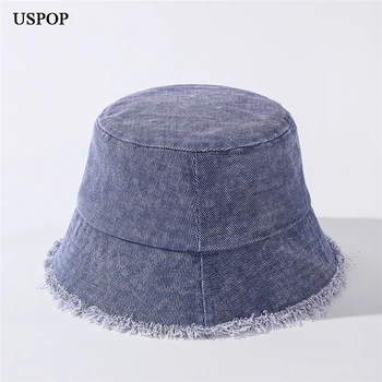  USPOP 2021 нови шапки-кофи унисекс с груби ръбове дънкови шапки-кофи женски мъжки пролетно-летни шапки ежедневни шапки от слънцето