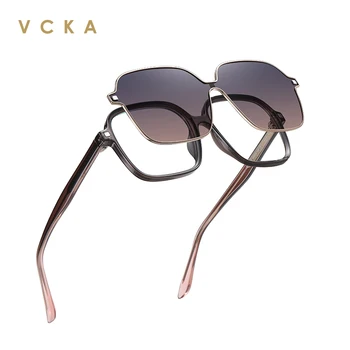  VCKA 2 В 1 Поляризирани Слънчеви очила С Магнитен Клипс TR90 Оптични Огледални Женски Очила Custome Лещи За Късогледство Очила