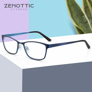  ZENOTTIC Мъжки Луксозни Рамки За Оптични Точки От Сплав, Мъжки Квадратни ултра-леки Очила За Късогледство Рецепта, Модни, Стилни Очила