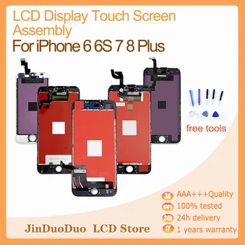  ААА + ++ LCD дисплей За iPhone 8 Plus LCD дисплей с сензорен екран Дигитайзер възли За iPhone 7 Plus Смяна на сензорен LCD дисплей 5 5s 5c 6 6sp