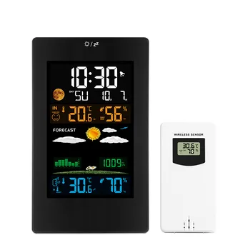  Безжична метеорологичната станция влагомер дигитален Термометър с LCD Дисплей Прогноза нощни часове в/открит