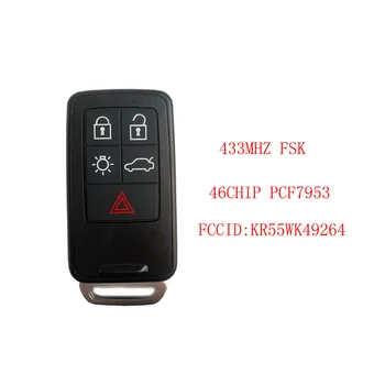  Високо качество на KR55WK49264 Умен Автомобилен Ключ за Volvo XC60 и S60 S60L V40 V60 S80 XC70 5 Бутона 433 Mhz FSK ID46/7953 Чип