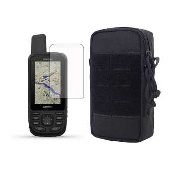  Военна Тактическа Чанта Molle Case Чанта с Превръзка на Ръката + Защитно Фолио за екрана на Garmin GPSMAP 66 66S 66ST 66SX 66i
