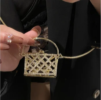  Диагонално поясная чанта за аксесоари поясная верига дамски годишна с кристали подходяща пола украса верижна чанта